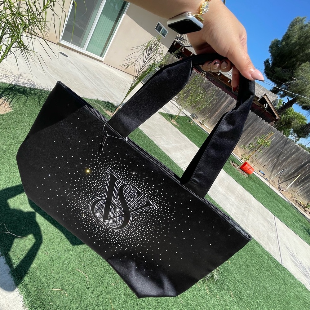 Victoria's Secret Black Tote Bag with Textured Design NEVER BEEN USED